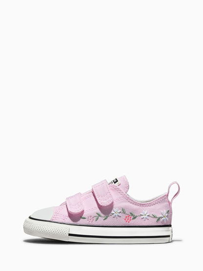 Converse Pink Chuck Taylor Flower Print 2V Low Trainers image 2