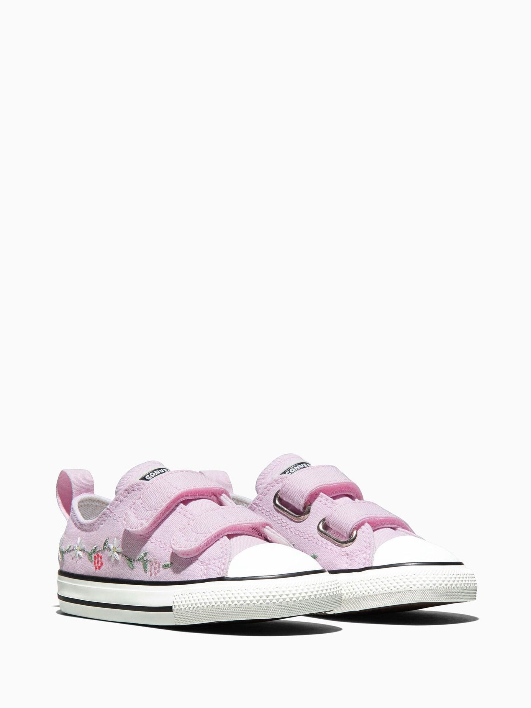 Converse Pink Chuck Taylor Flower Print 2V Low Trainers image 3