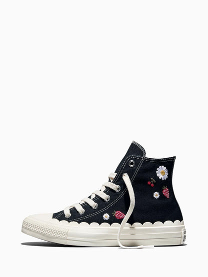 Converse Black Chuck Taylor Flower Print Hightop Trainers image 2