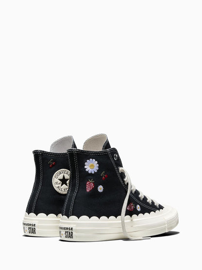 Converse Black Chuck Taylor Flower Print Hightop Trainers image 4