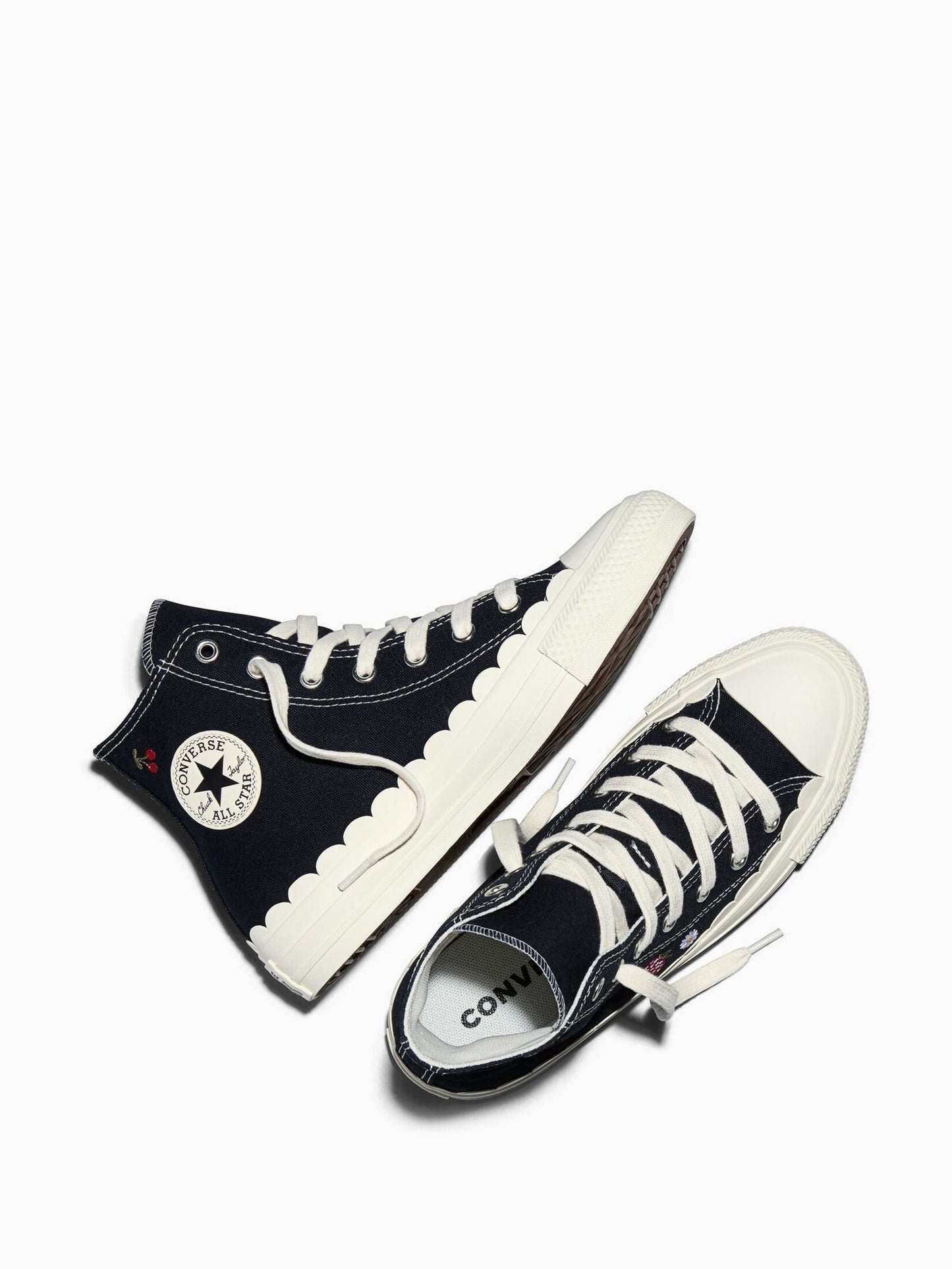 Converse Black Chuck Taylor Flower Print Hightop Trainers image 5