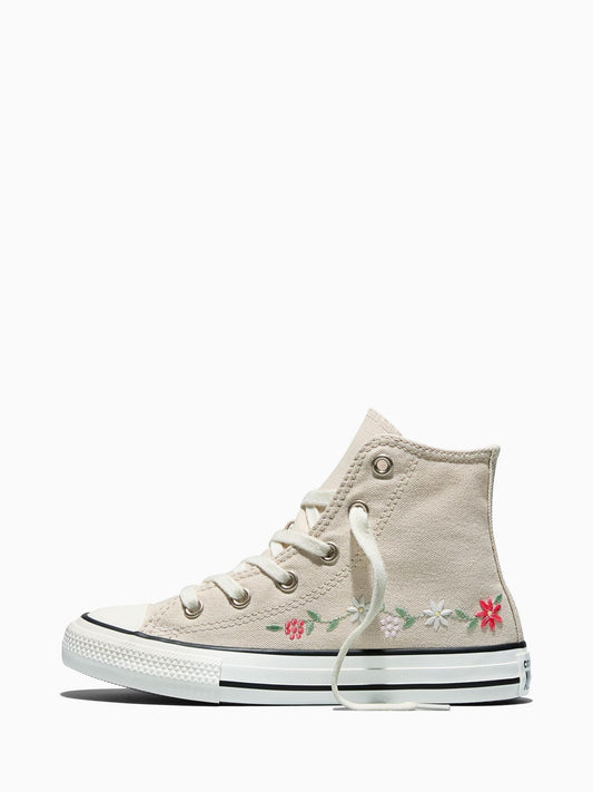 Converse Cream Chuck Taylor Flower Print Hightop Trainers image 2