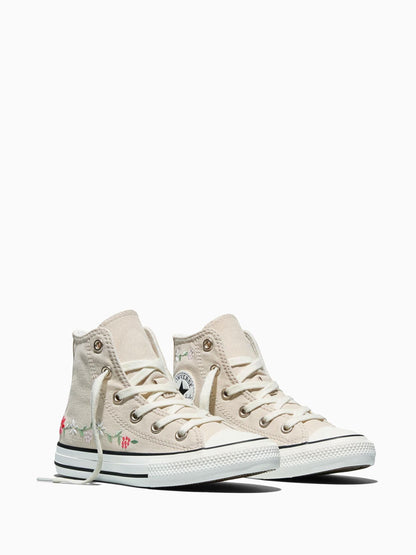 Converse Cream Chuck Taylor Flower Print Hightop Trainers image 3