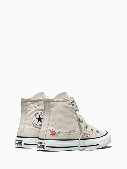 Converse Cream Chuck Taylor Flower Print Hightop Trainers image 4