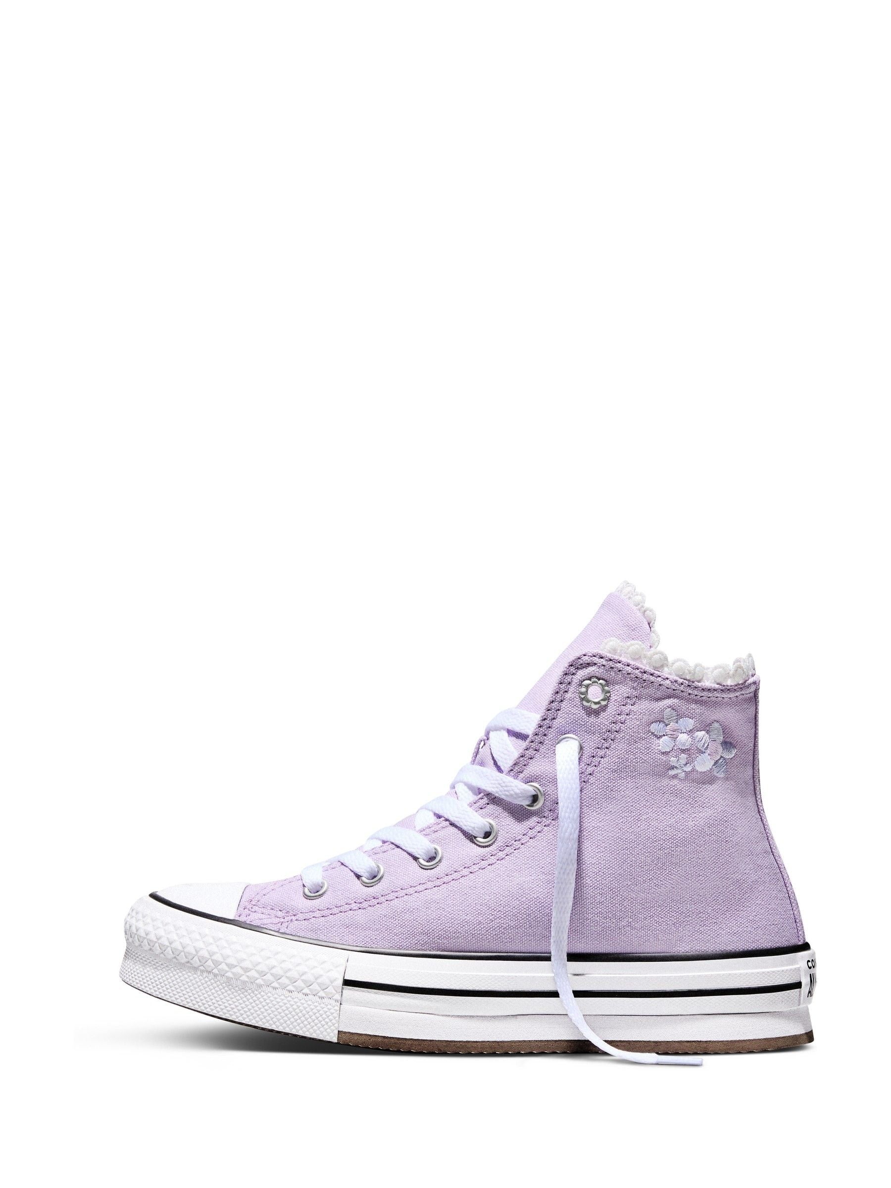 Converse Purple Chuck Taylor EVA Lift Floral Trainers image 2