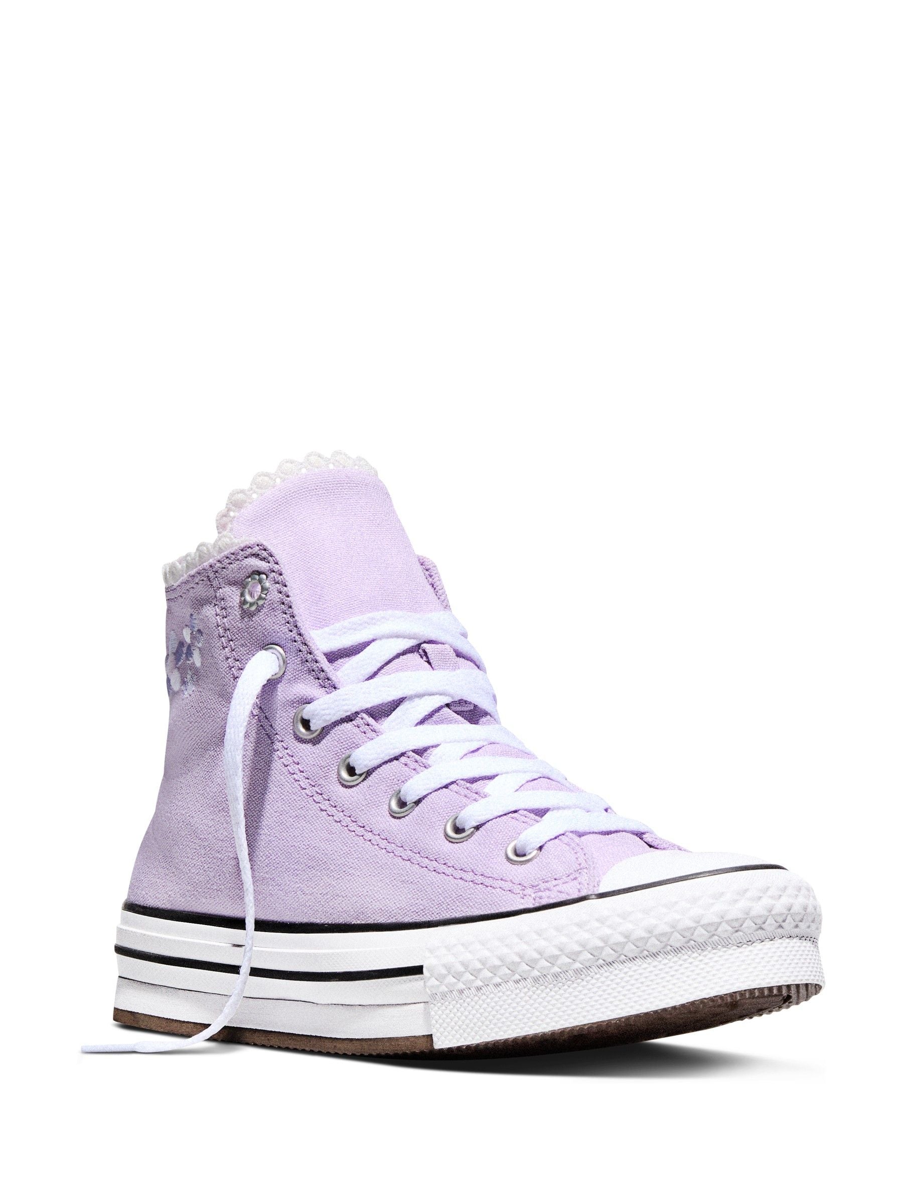 Converse Purple Chuck Taylor EVA Lift Floral Trainers image 3