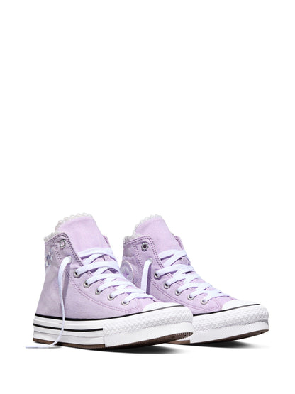Converse Purple Chuck Taylor EVA Lift Floral Trainers image 4