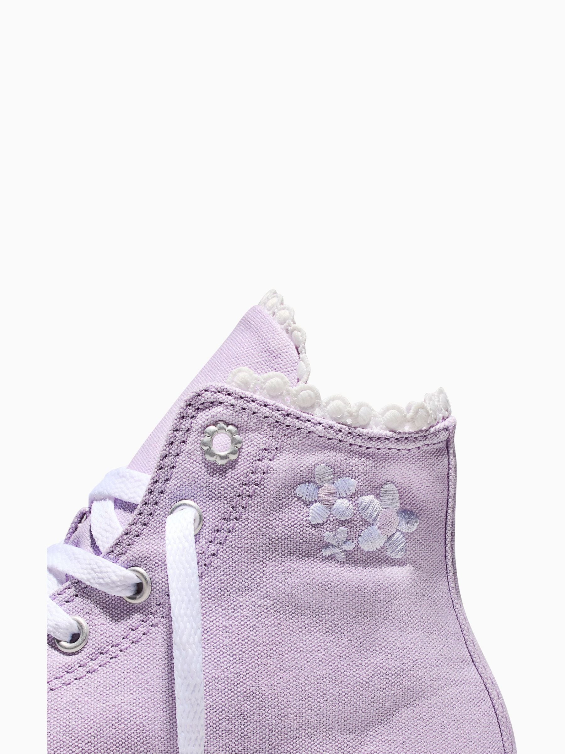 Converse Purple Chuck Taylor EVA Lift Floral Trainers image 5