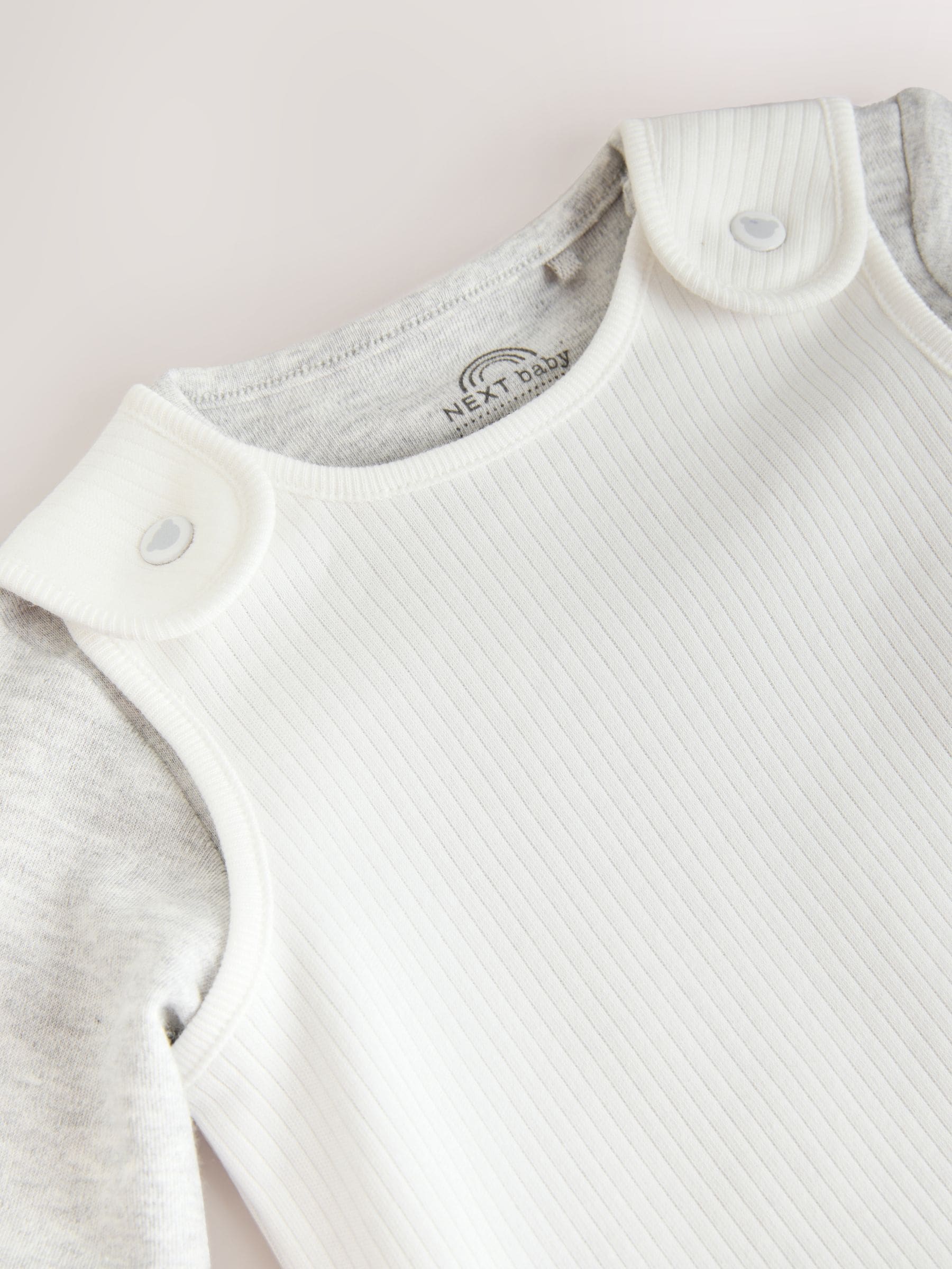 White Jersey Rib Dungaree and Bodysuit Baby Set (0mths-2yrs) image 5