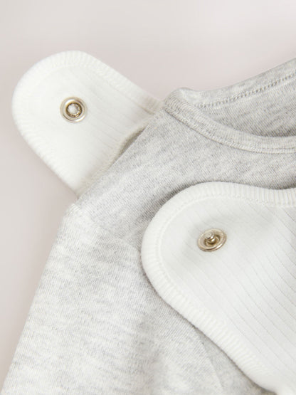 White Jersey Rib Dungaree and Bodysuit Baby Set (0mths-2yrs) image 7