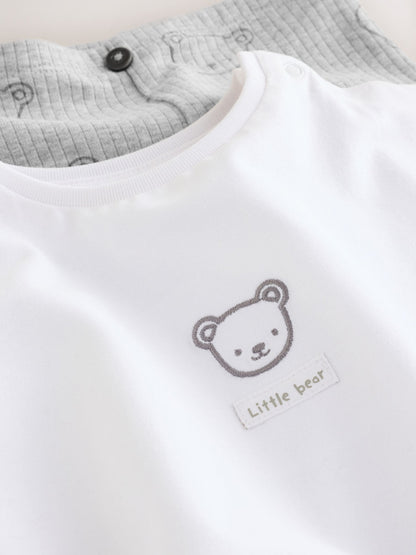 White/Grey Delicate Bear Top and Legging Baby Set (0mths-2yrs) image 7