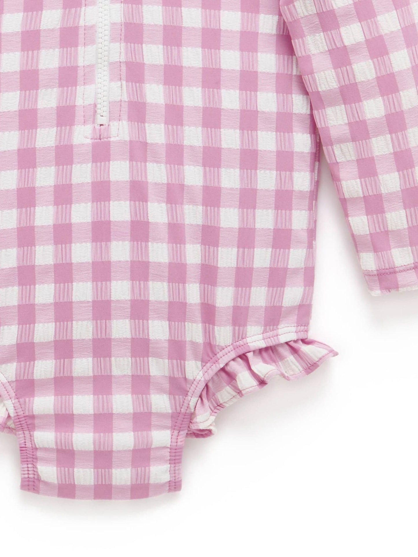 Purebaby Pink Frilly Long Sleeve Swimsuit image 4