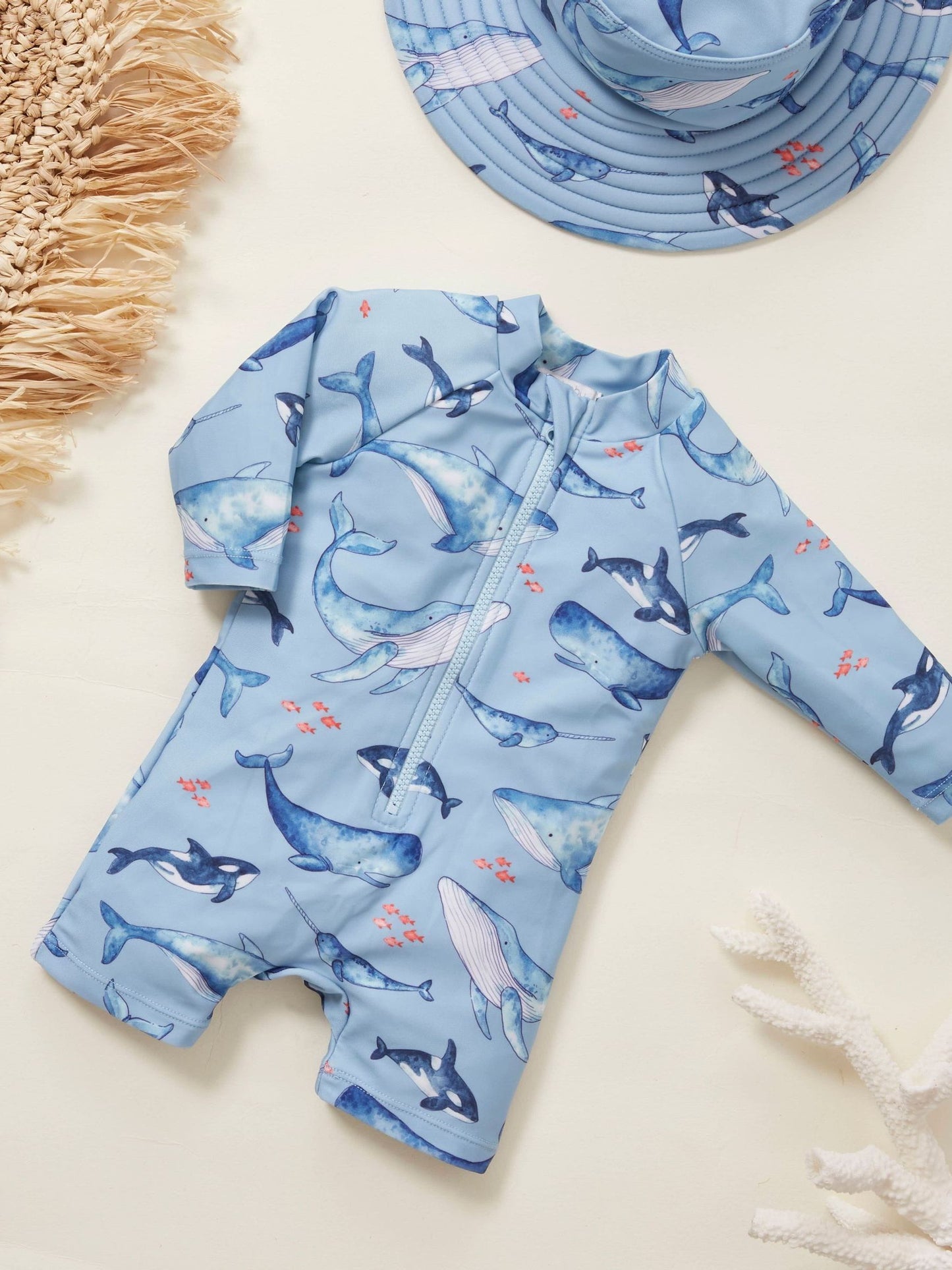Purebaby Blue Long Sleeve Swim Sunsuit image 3