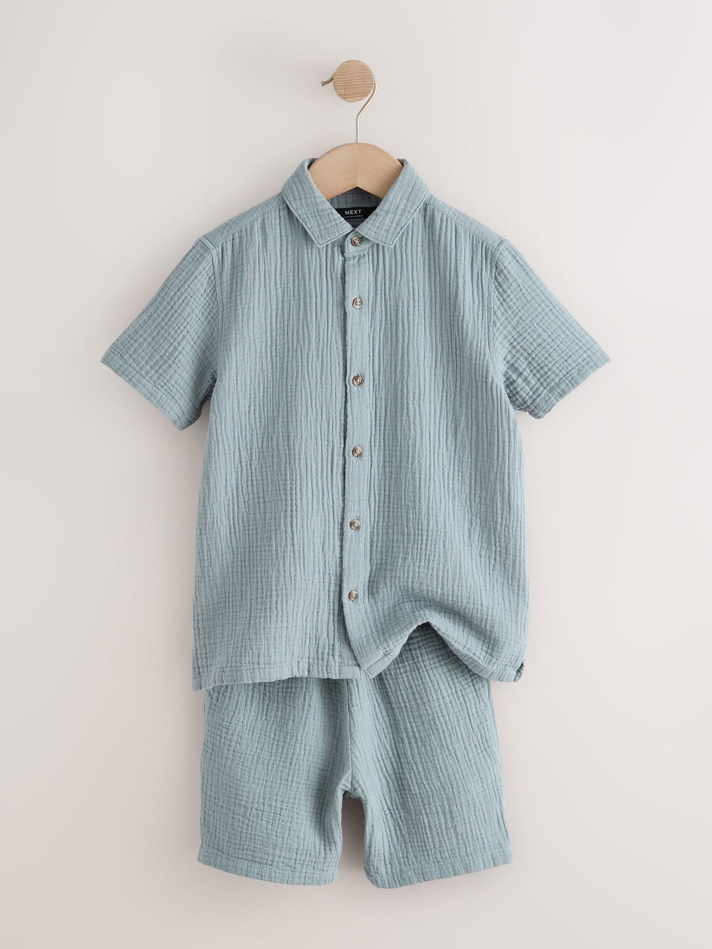 Dsiney Kidz - Dark Blue Short Sleeve Double Cloth Textured Shirt and Shorts Set (3-16yrs) image 2