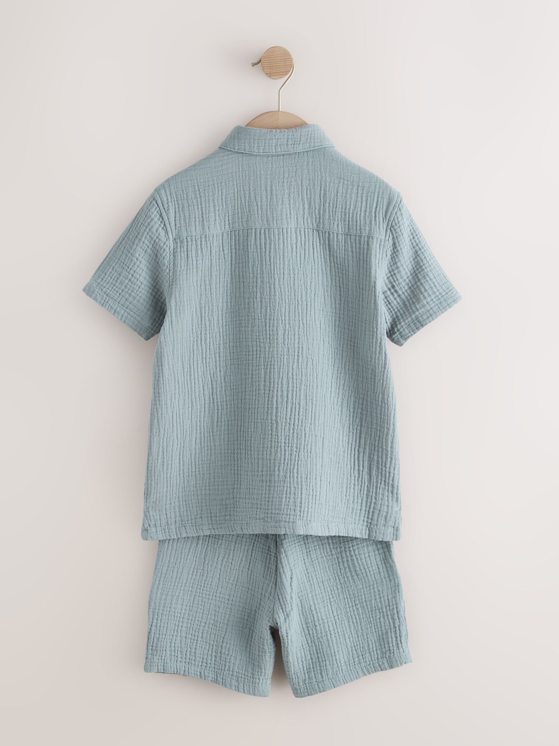 Dsiney Kidz - Dark Blue Short Sleeve Double Cloth Textured Shirt and Shorts Set (3-16yrs) image 3