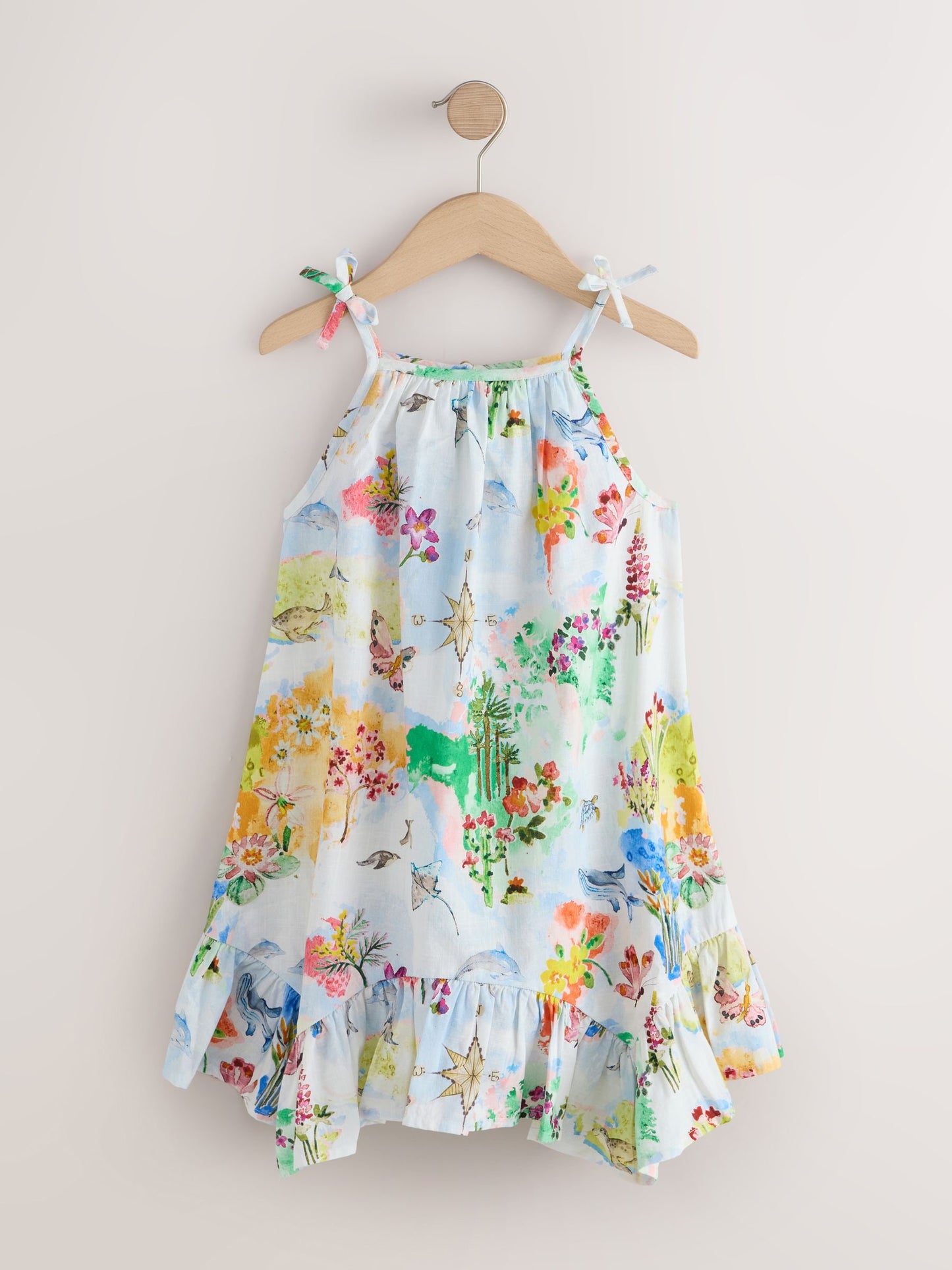 Map Print Strappy Summer Dress (3-16yrs) image 6