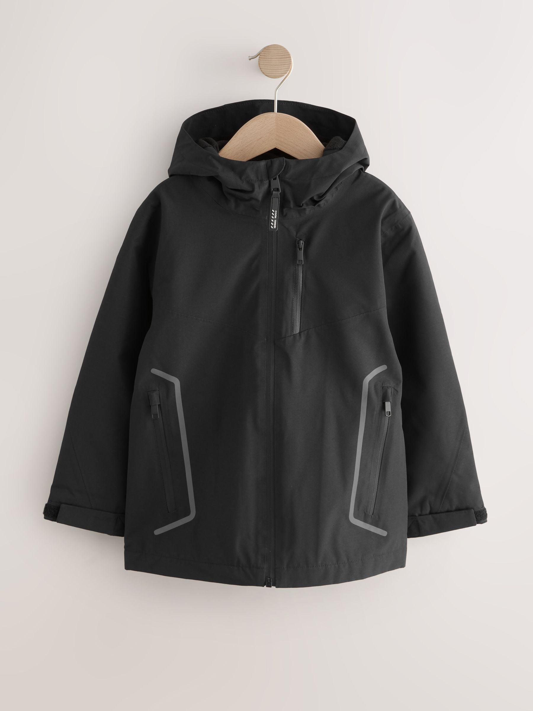 Dsiney Kidz - Black Waterproof Fleece Lined Anorak Jacket (3-17yrs) image 1