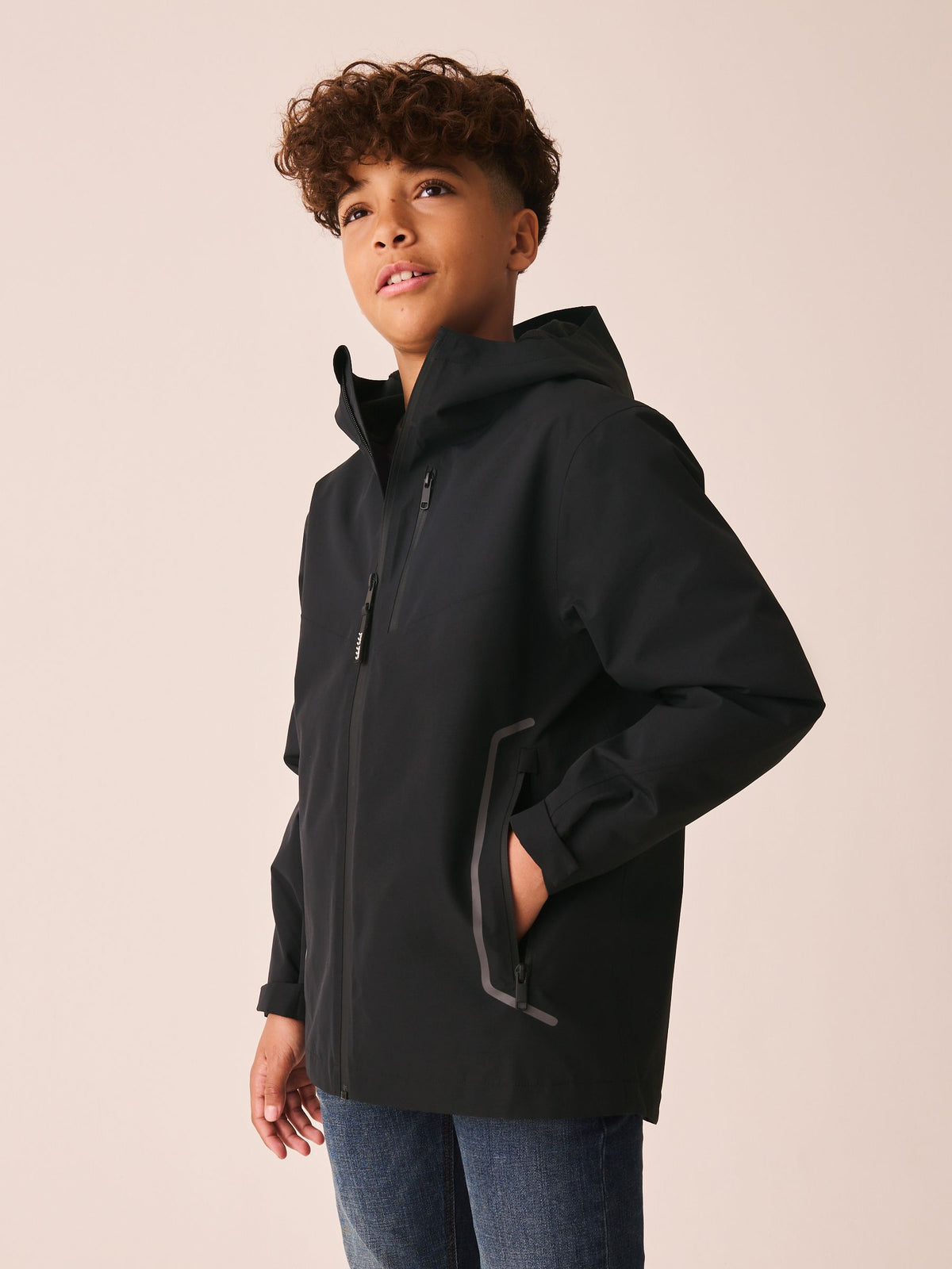 Dsiney Kidz - Black Waterproof Fleece Lined Anorak Jacket (3-17yrs) image 2
