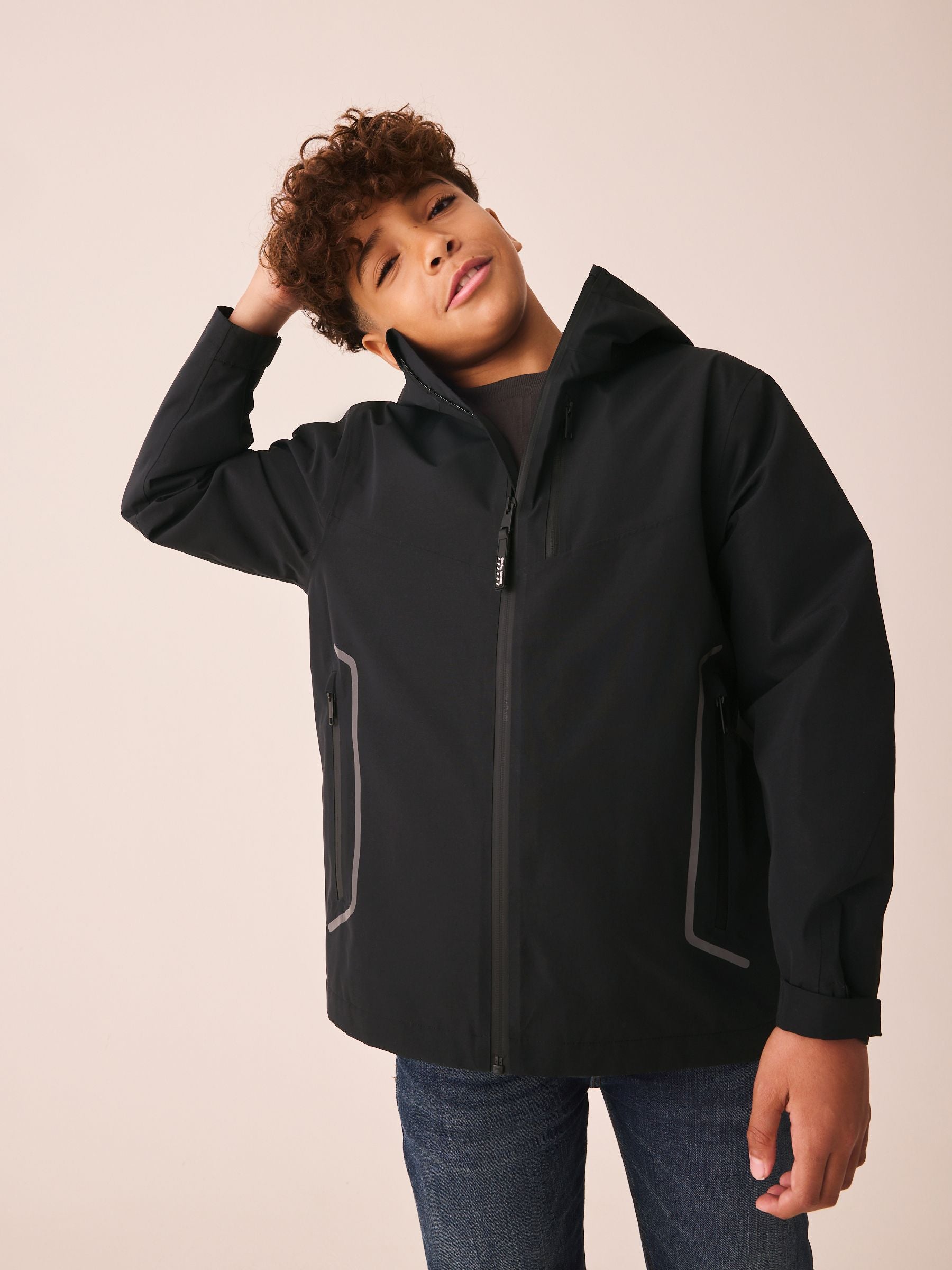 Dsiney Kidz - Black Waterproof Fleece Lined Anorak Jacket (3-17yrs) image 4