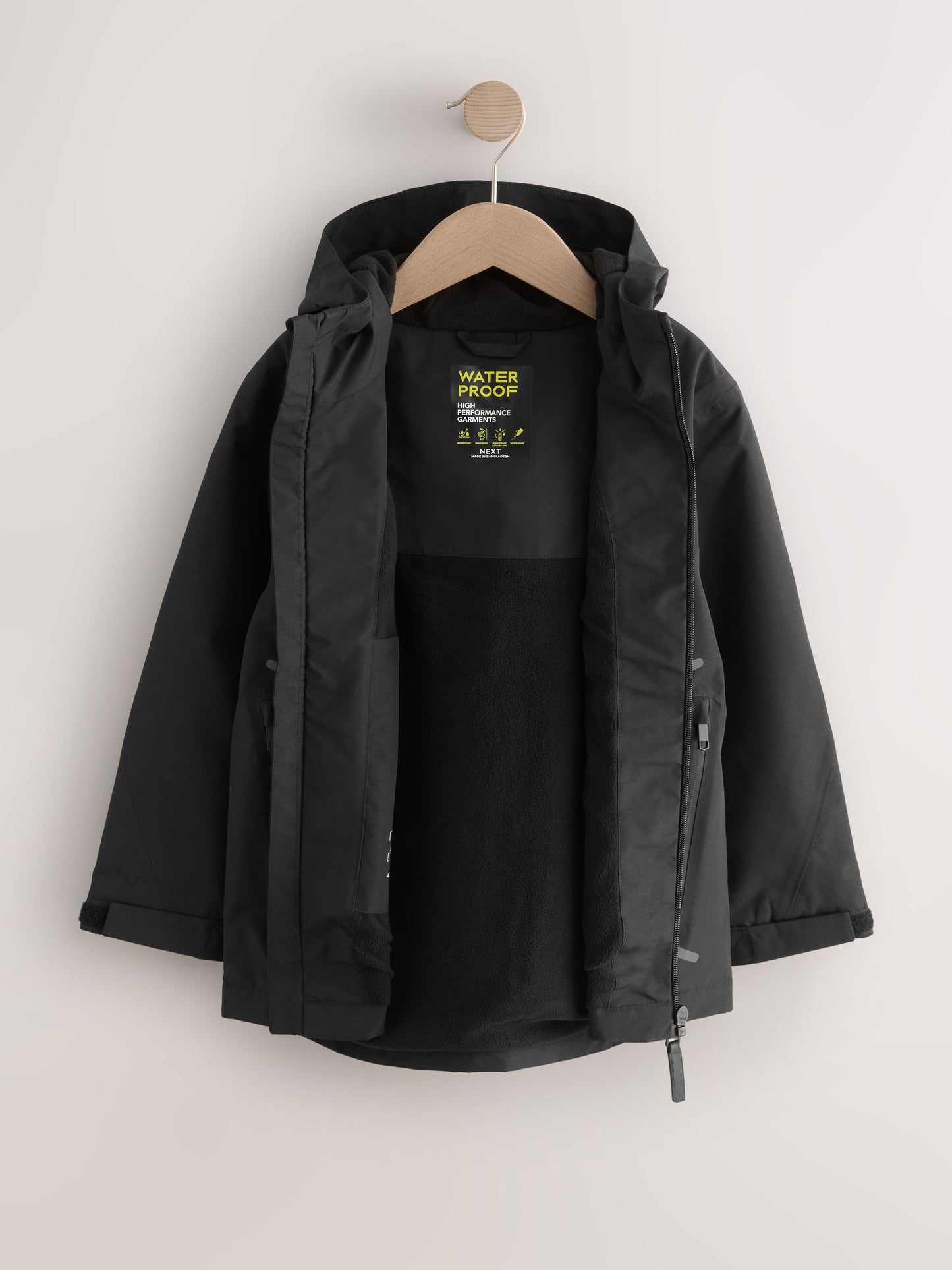Dsiney Kidz - Black Waterproof Fleece Lined Anorak Jacket (3-17yrs) image 8
