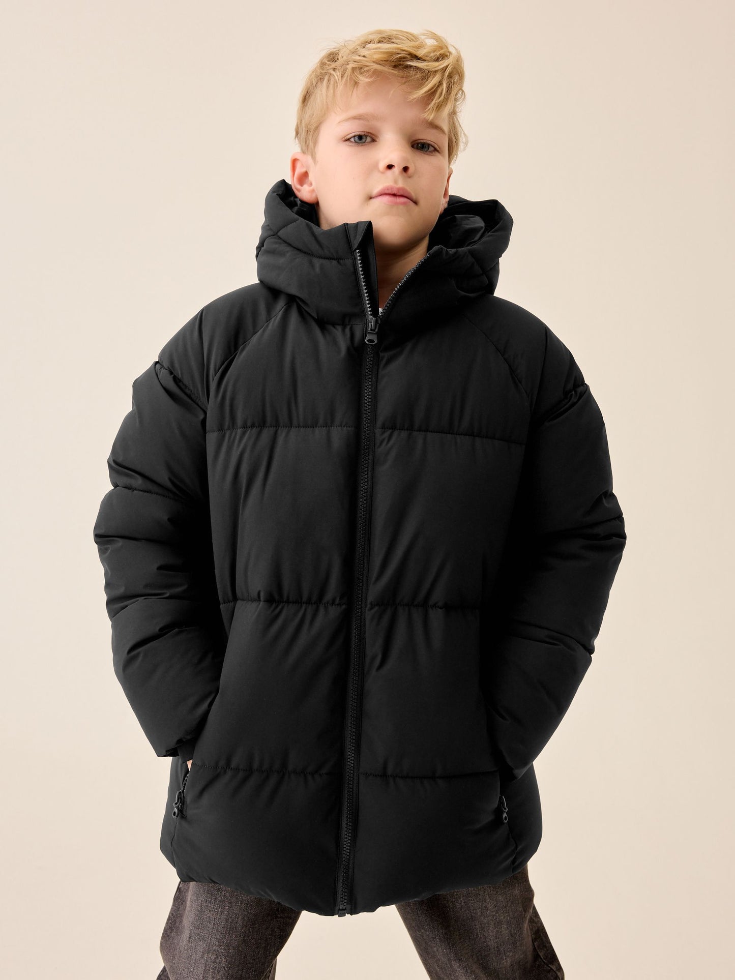 Dsiney Kidz - Black Microfleece Lined Padded Coat (3-17yrs) image 2