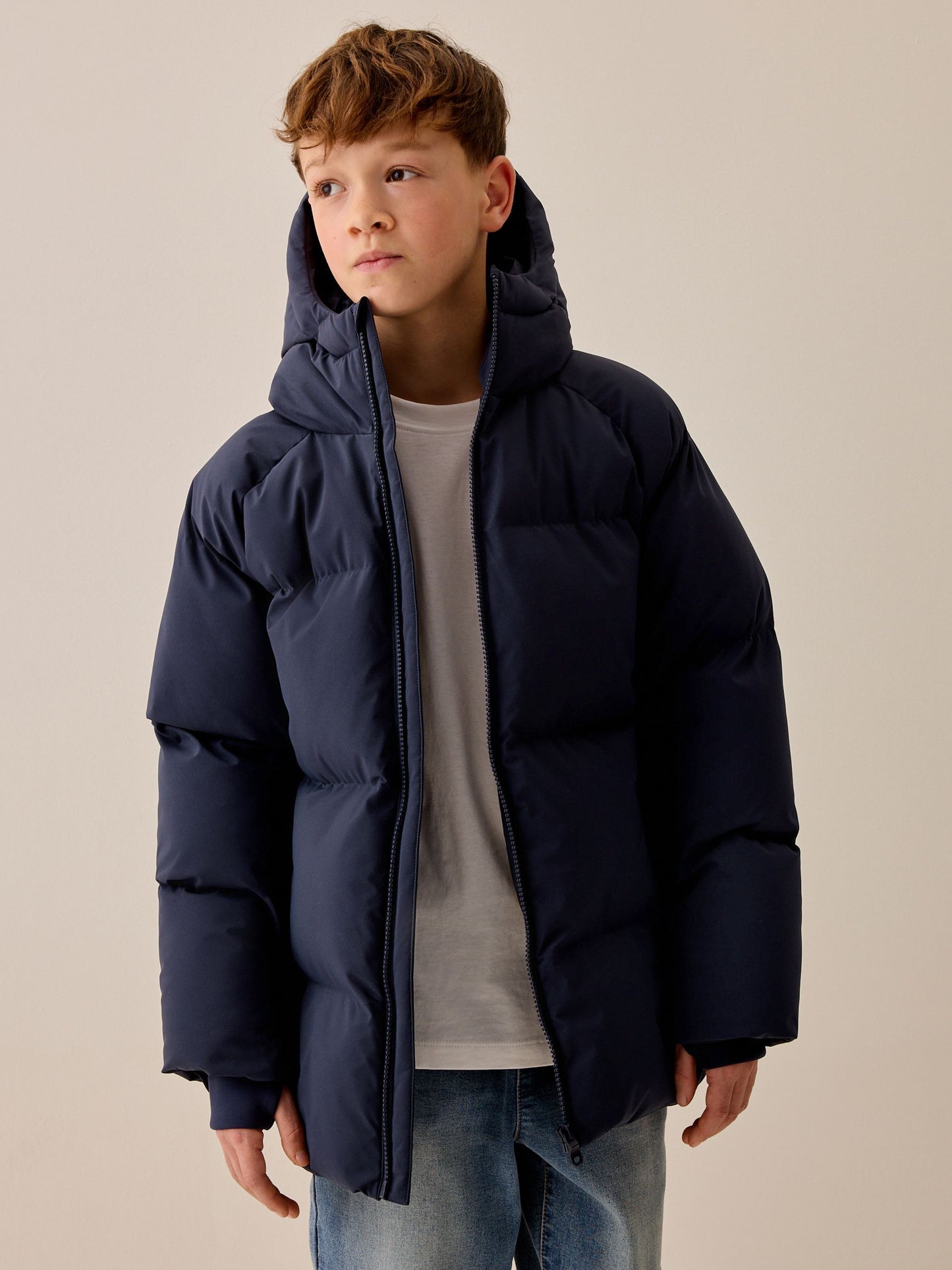 Dsiney Kidz - Navy Microfleece Lined Padded Coat (3-17yrs) image 1