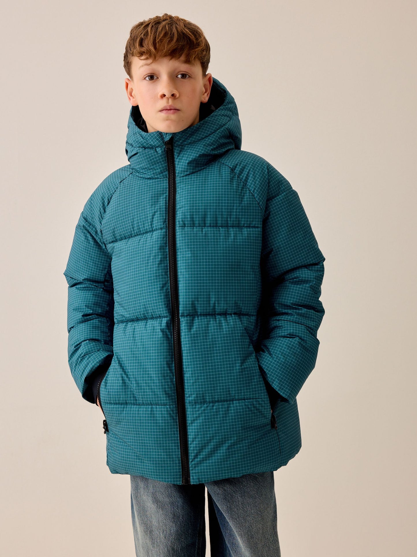 Dsiney Kidz - Teal Blue Microfleece Lined Padded Coat (3-17yrs) image 1