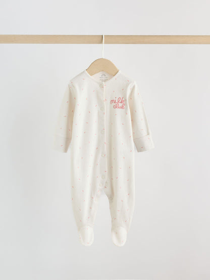 Cream Milk Club Baby Sleepsuit, Bodysuit, Bib and Hat Set 4 Piece (0-9mths) image 5