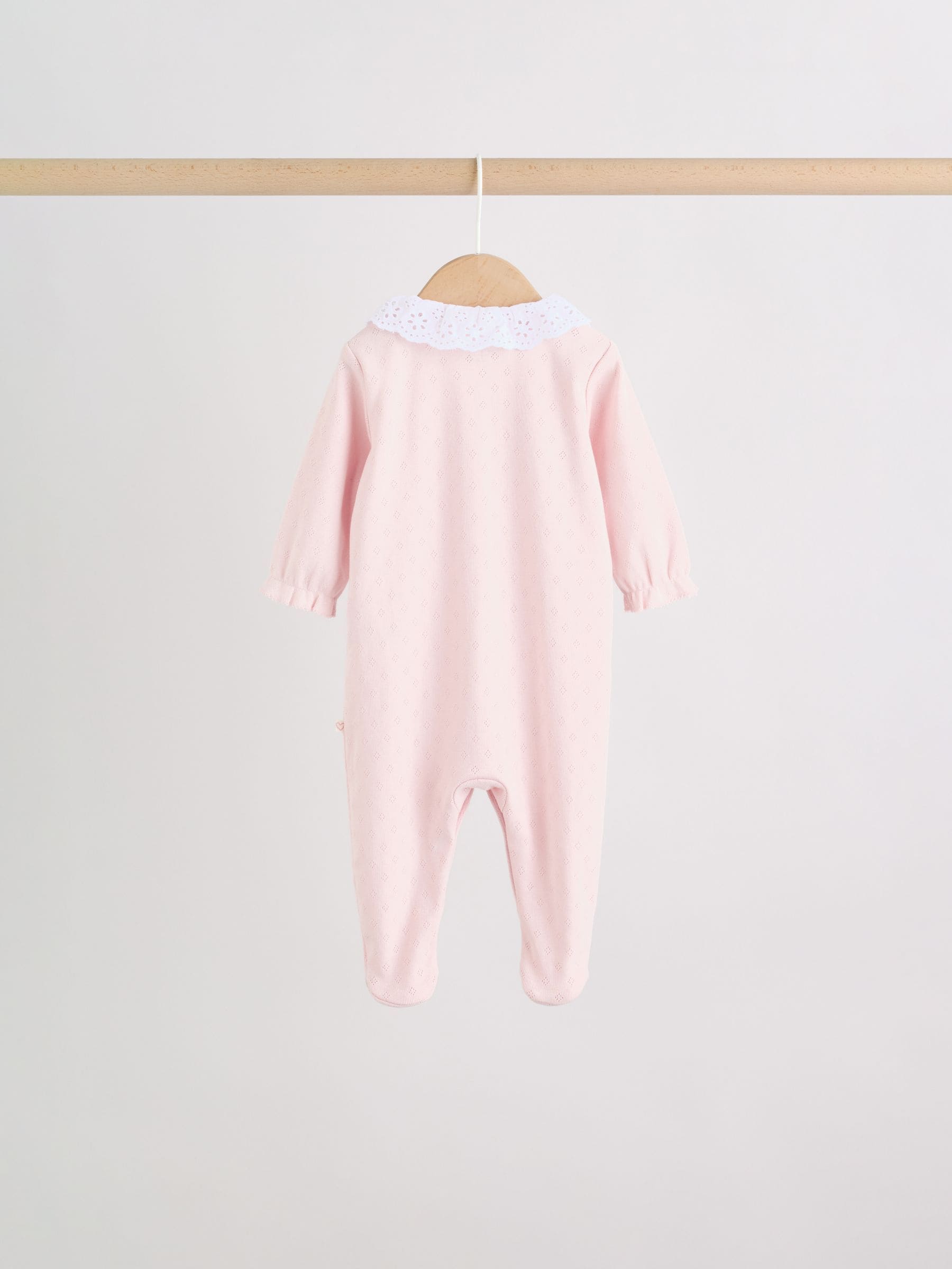 Pink Floral Bunny Baby Sleepsuits 3 Pack (0mths-2yrs) image 6