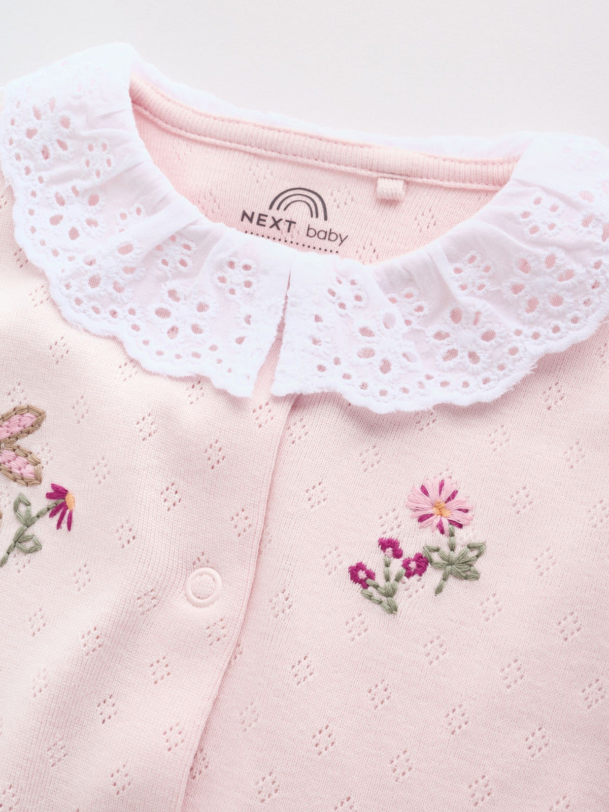 Pink Floral Bunny Baby Sleepsuits 3 Pack (0mths-2yrs) image 9