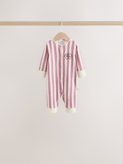 Burgundy/Purple Kitten Baby Sleepsuits 5 Pack (0mths-2yrs) image 3