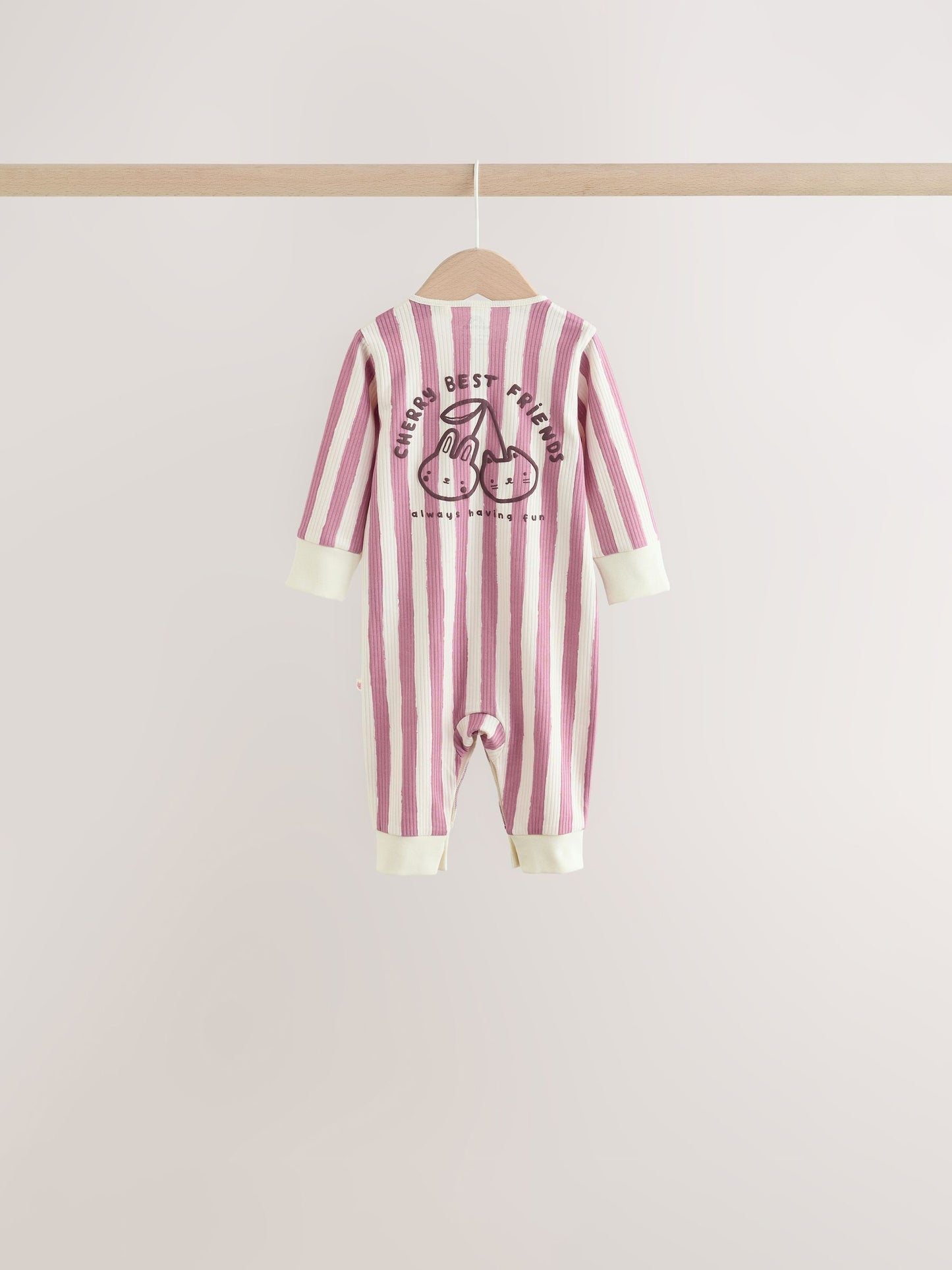 Burgundy/Purple Kitten Baby Sleepsuits 5 Pack (0mths-2yrs) image 4