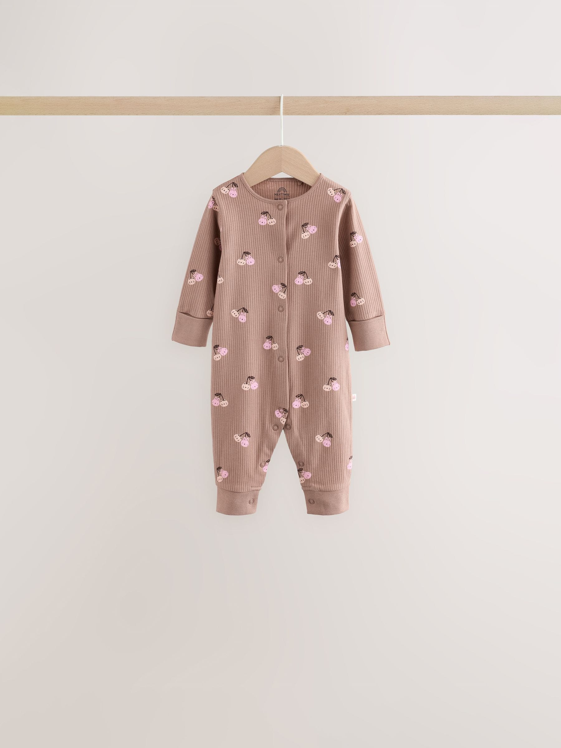 Burgundy/Purple Kitten Baby Sleepsuits 5 Pack (0mths-2yrs) image 5