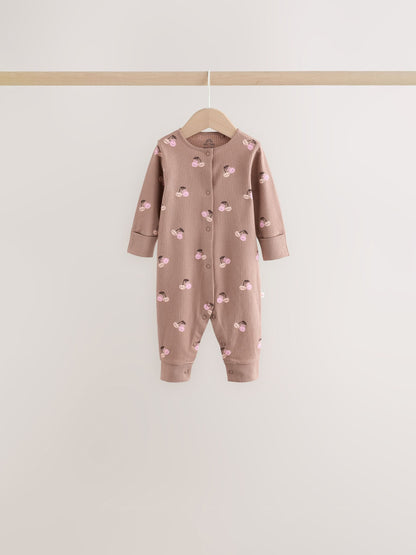 Burgundy/Purple Kitten Baby Sleepsuits 5 Pack (0mths-2yrs) image 5