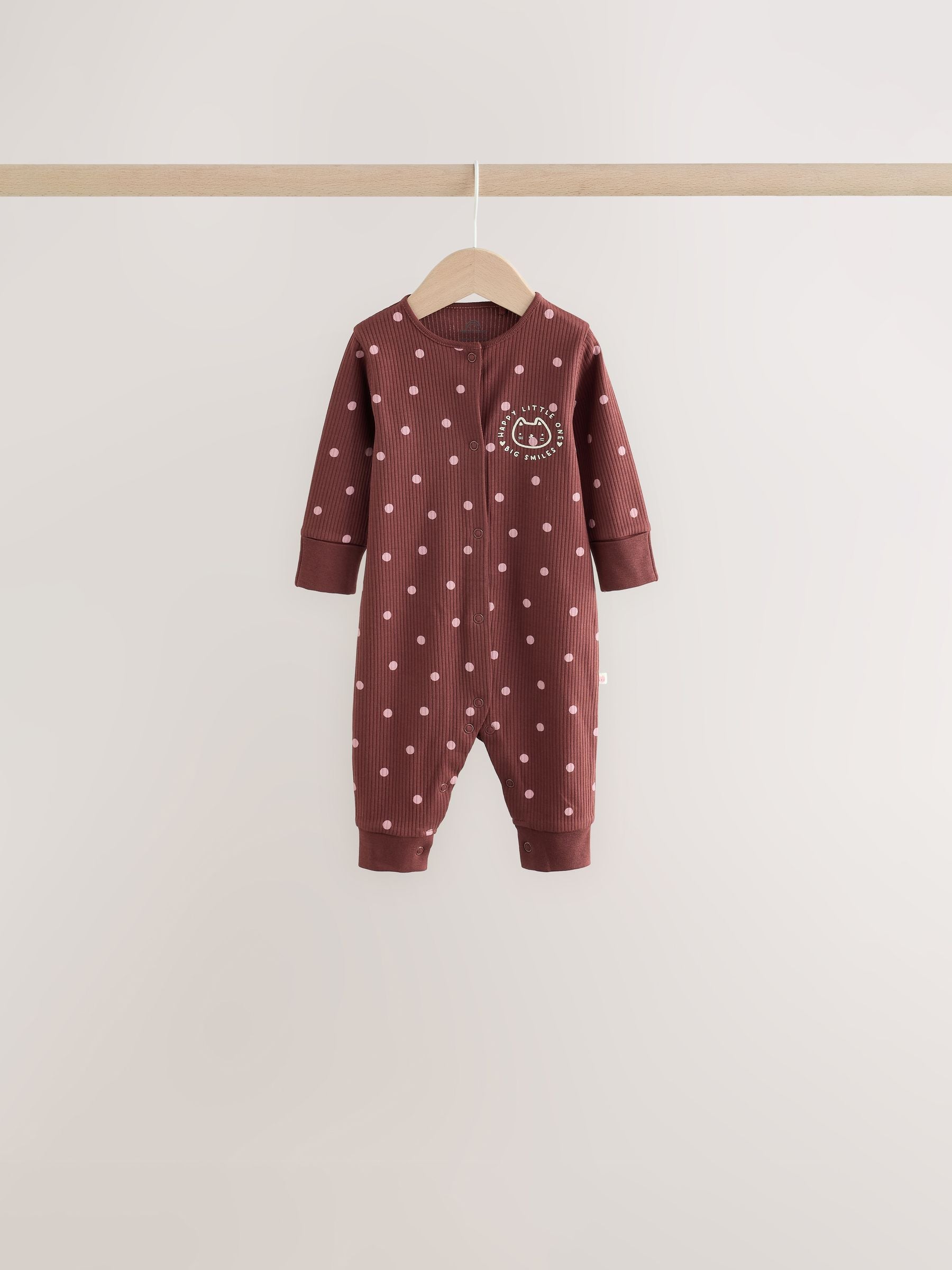 Burgundy/Purple Kitten Baby Sleepsuits 5 Pack (0mths-2yrs) image 7