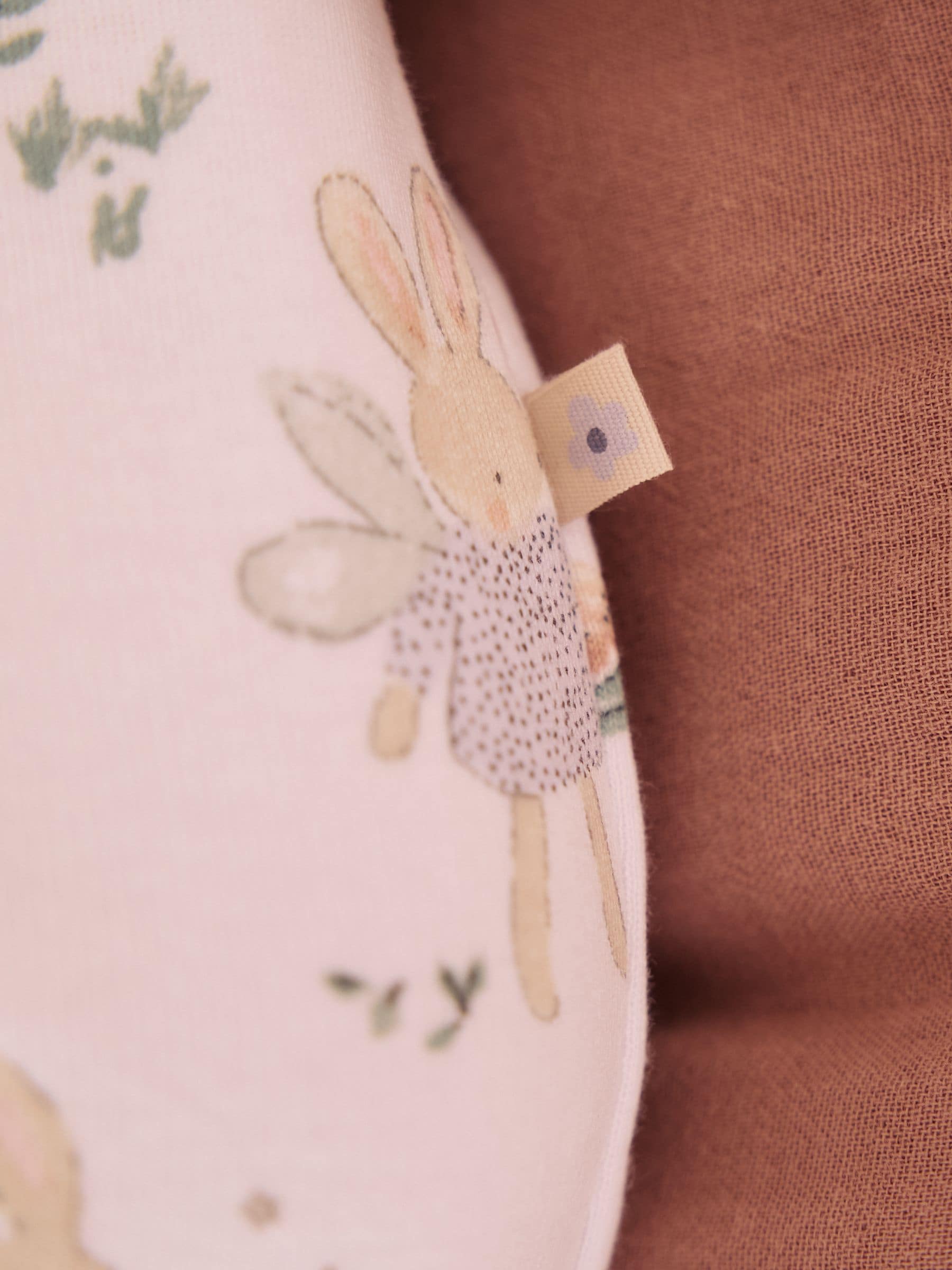 White/Lilac Fairy Mouse Fleece Lined Two Way Zip Baby Sleepsuit image 2