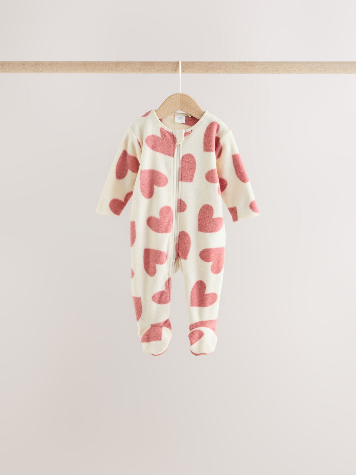 Dsiney Kidz - Pink Heart Baby Micro Fleece Two Way Zip Sleepsuits 4 Pack image 2