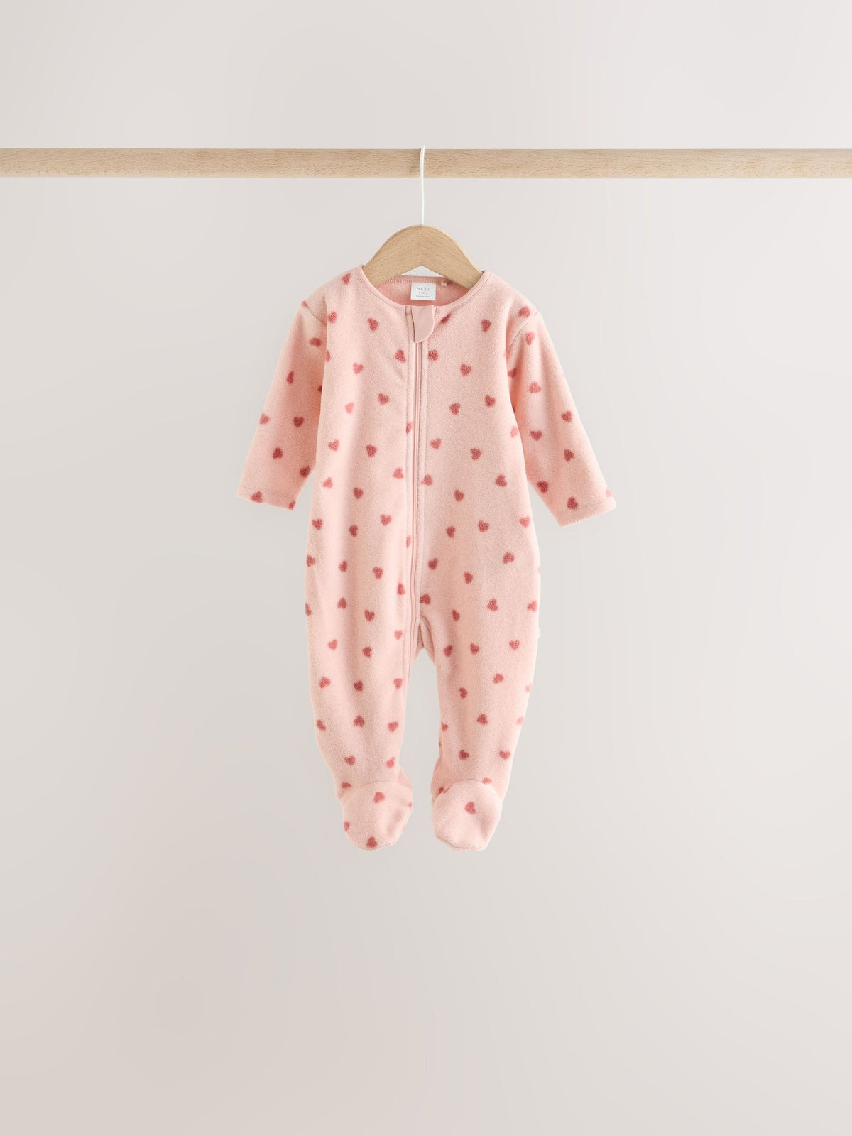 Dsiney Kidz - Pink Heart Baby Micro Fleece Two Way Zip Sleepsuits 4 Pack image 3