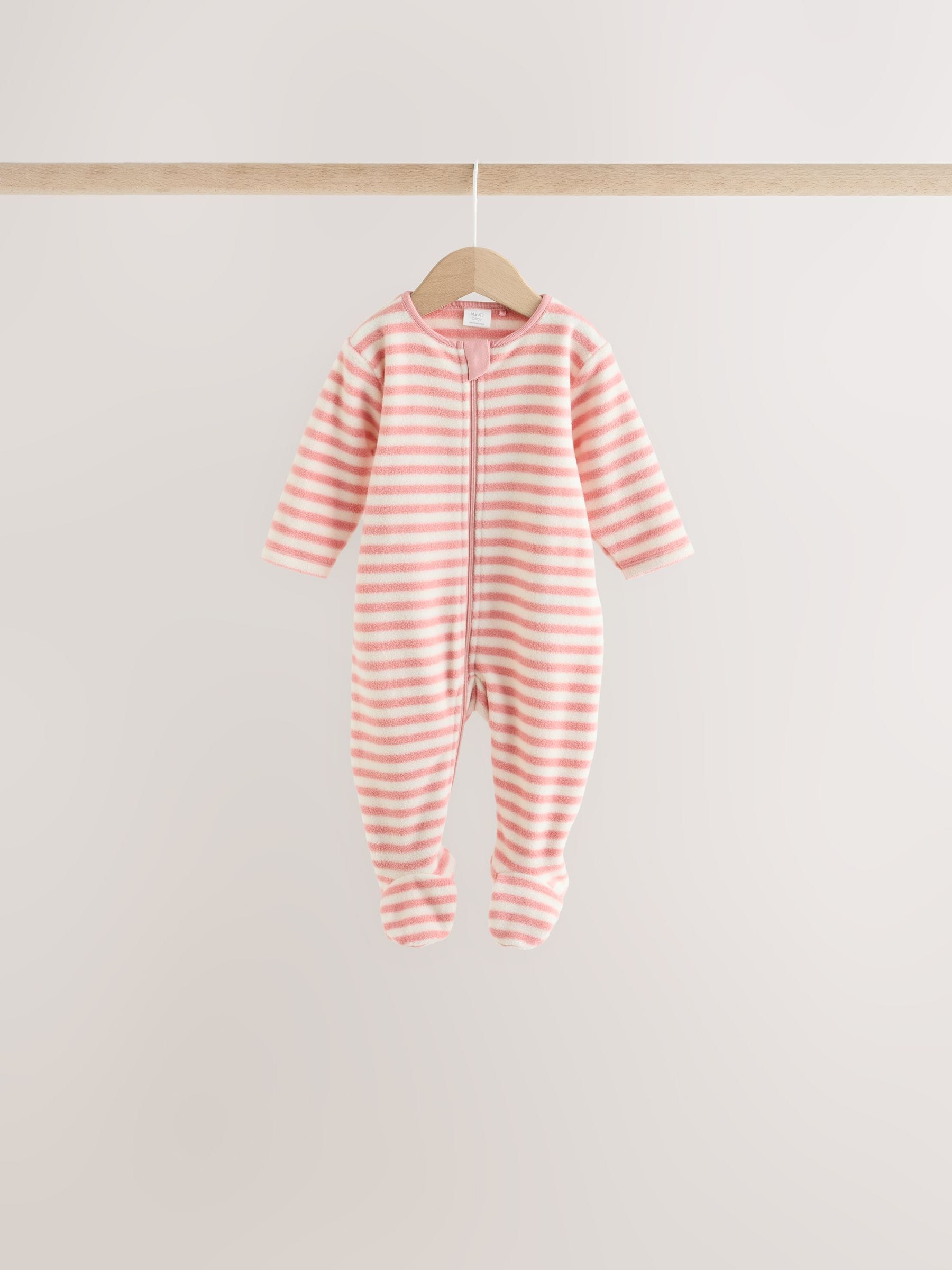 Dsiney Kidz - Pink Heart Baby Micro Fleece Two Way Zip Sleepsuits 4 Pack image 4