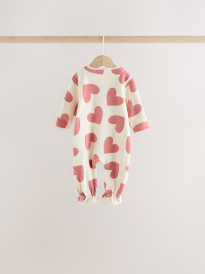 Dsiney Kidz - Pink Heart Baby Micro Fleece Two Way Zip Sleepsuits 4 Pack image 7