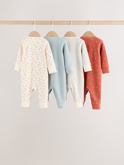 Multi Floral Baby Sleepsuits 4 Pack (0mths-3yrs) image 6
