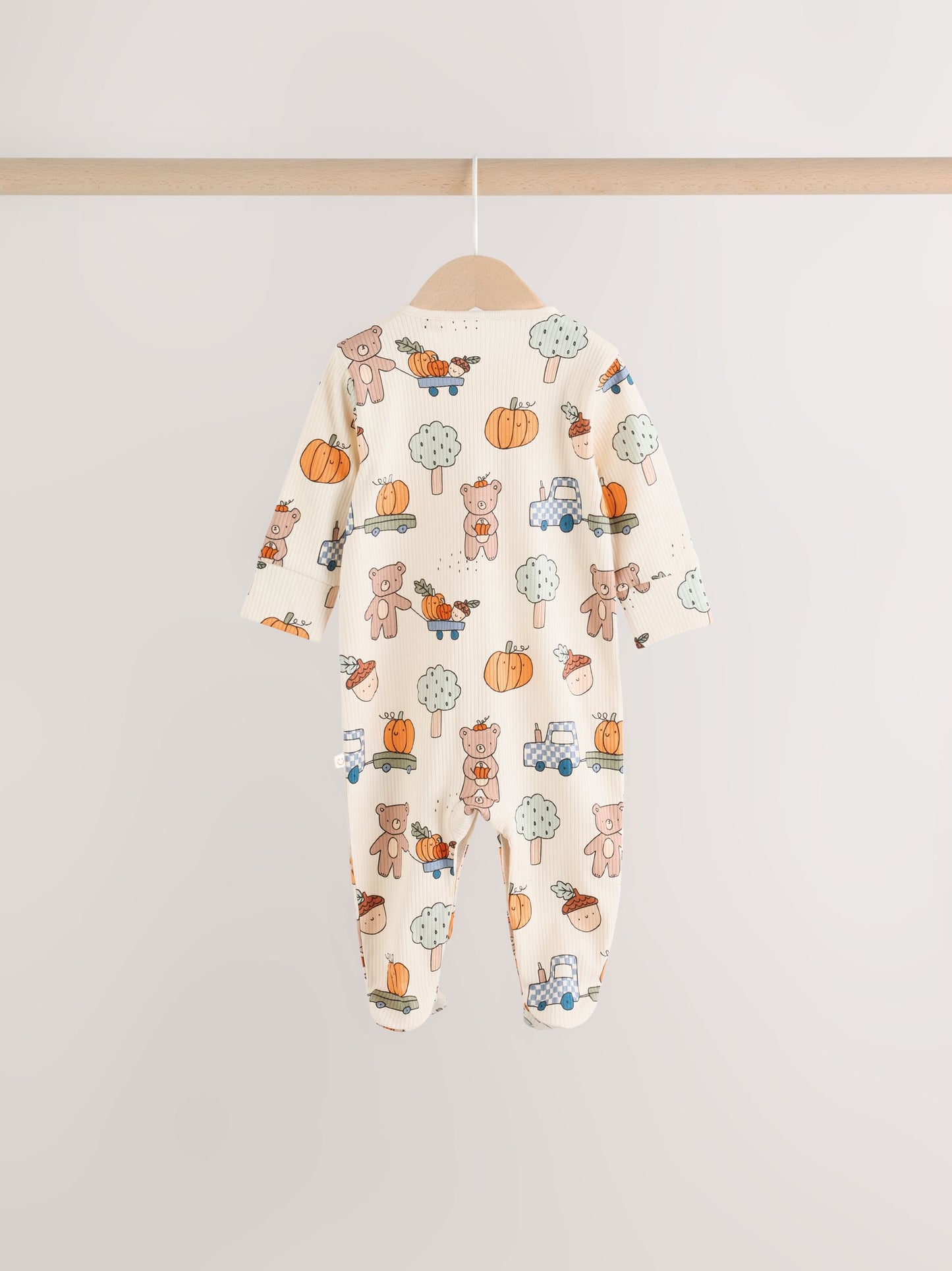Sage Green Pumpkin Baby Sleepsuit 3 Pack (0mths-2yrs) image 6