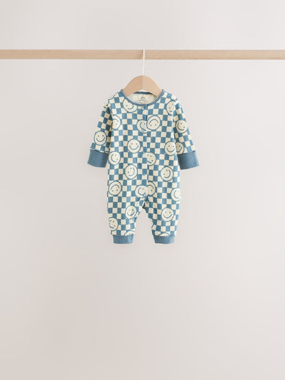 Blue/Red Patterned Baby Sleepsuits 5 Pack (0mths-3yrs) - image 3