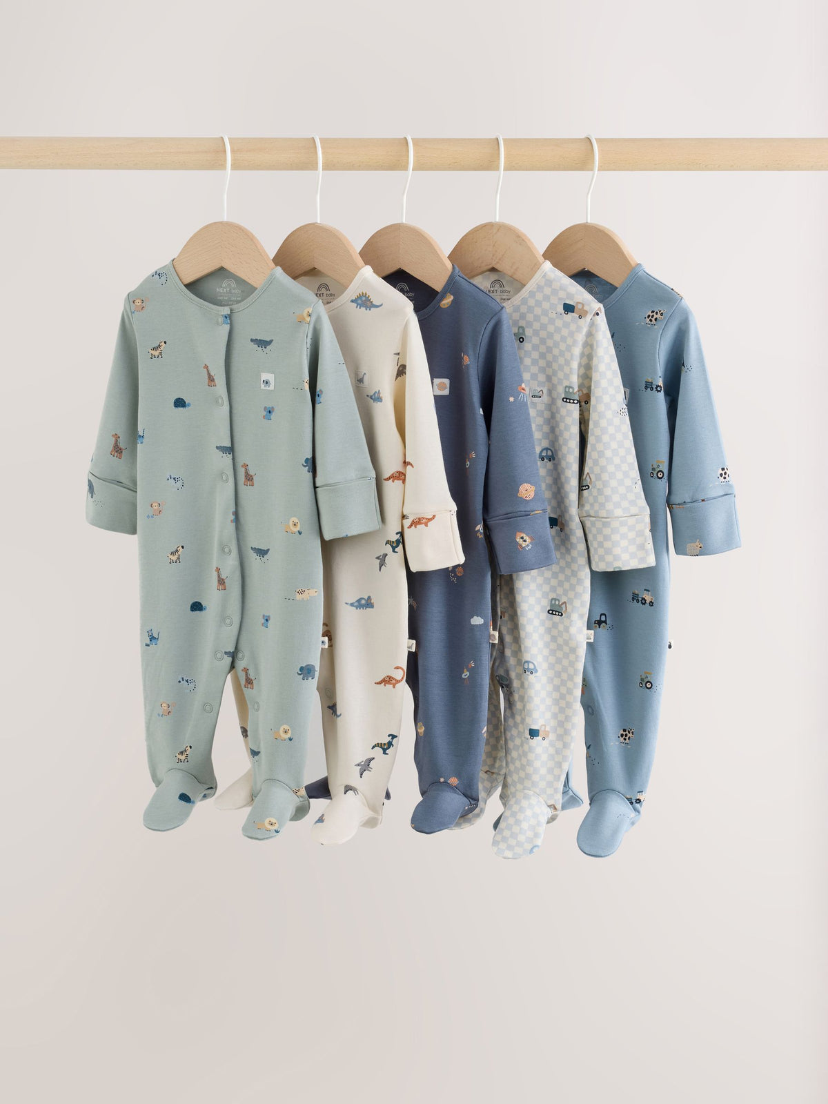 Blue Character Baby Sleepuits 5 Pack (0-2yrs) image 1