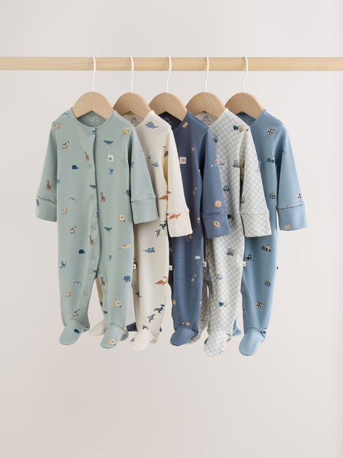 Blue Character Baby Sleepuits 5 Pack (0-2yrs) image 1