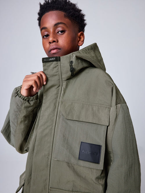 smALLSAINTS Khaki Green Longline Four Pocket Coat - image 1