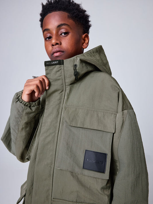 smALLSAINTS Khaki Green Longline Four Pocket Coat - image 1