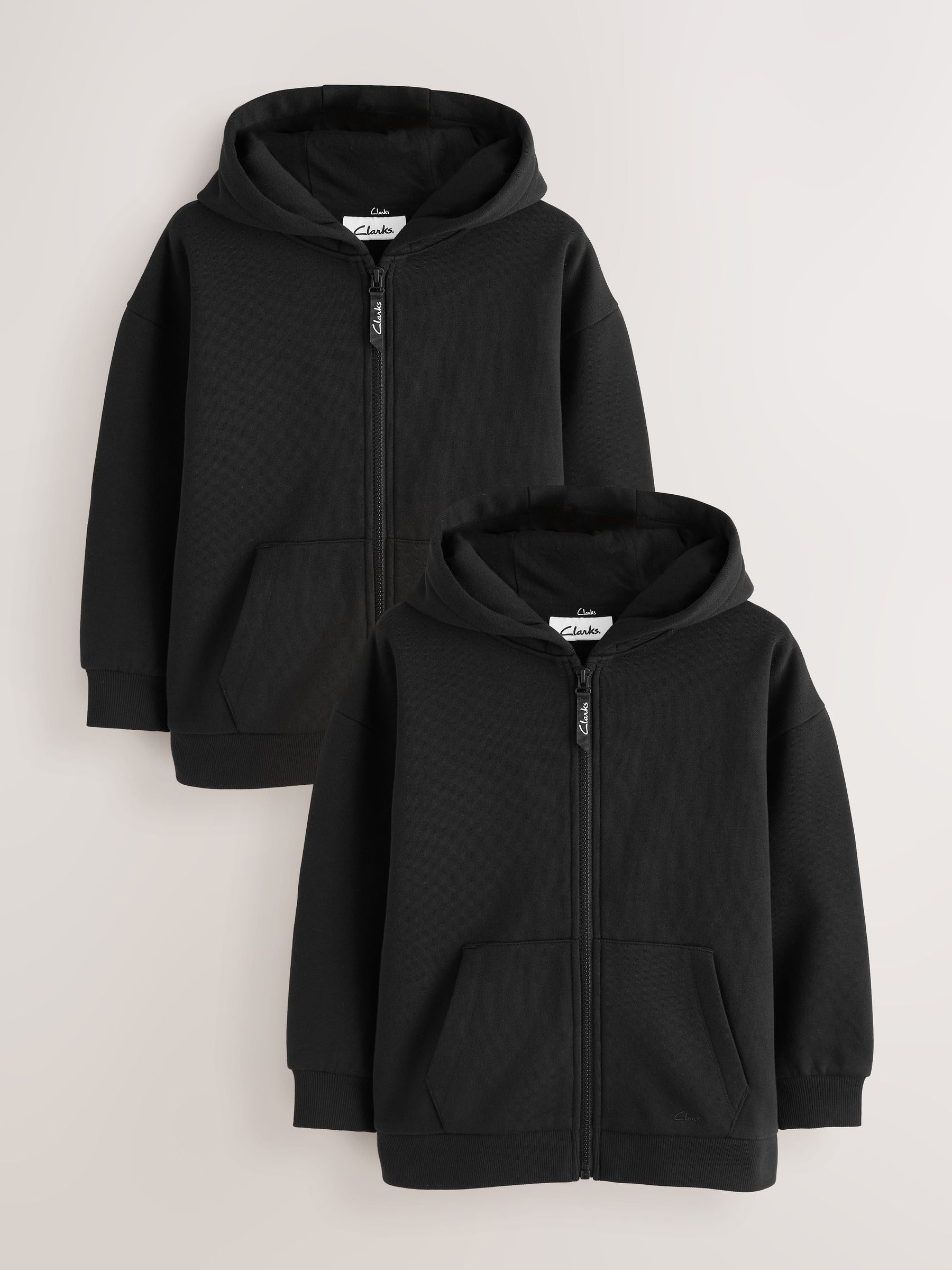 Dsiney Kidz - Clarks Black Zip Through Sweat Hoodies 2 Pack image 1