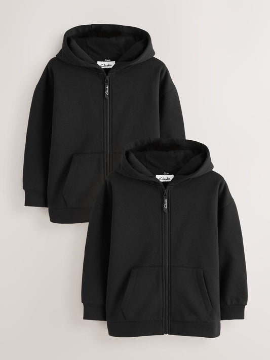 Dsiney Kidz - Clarks Black Zip Through Sweat Hoodies 2 Pack image 1