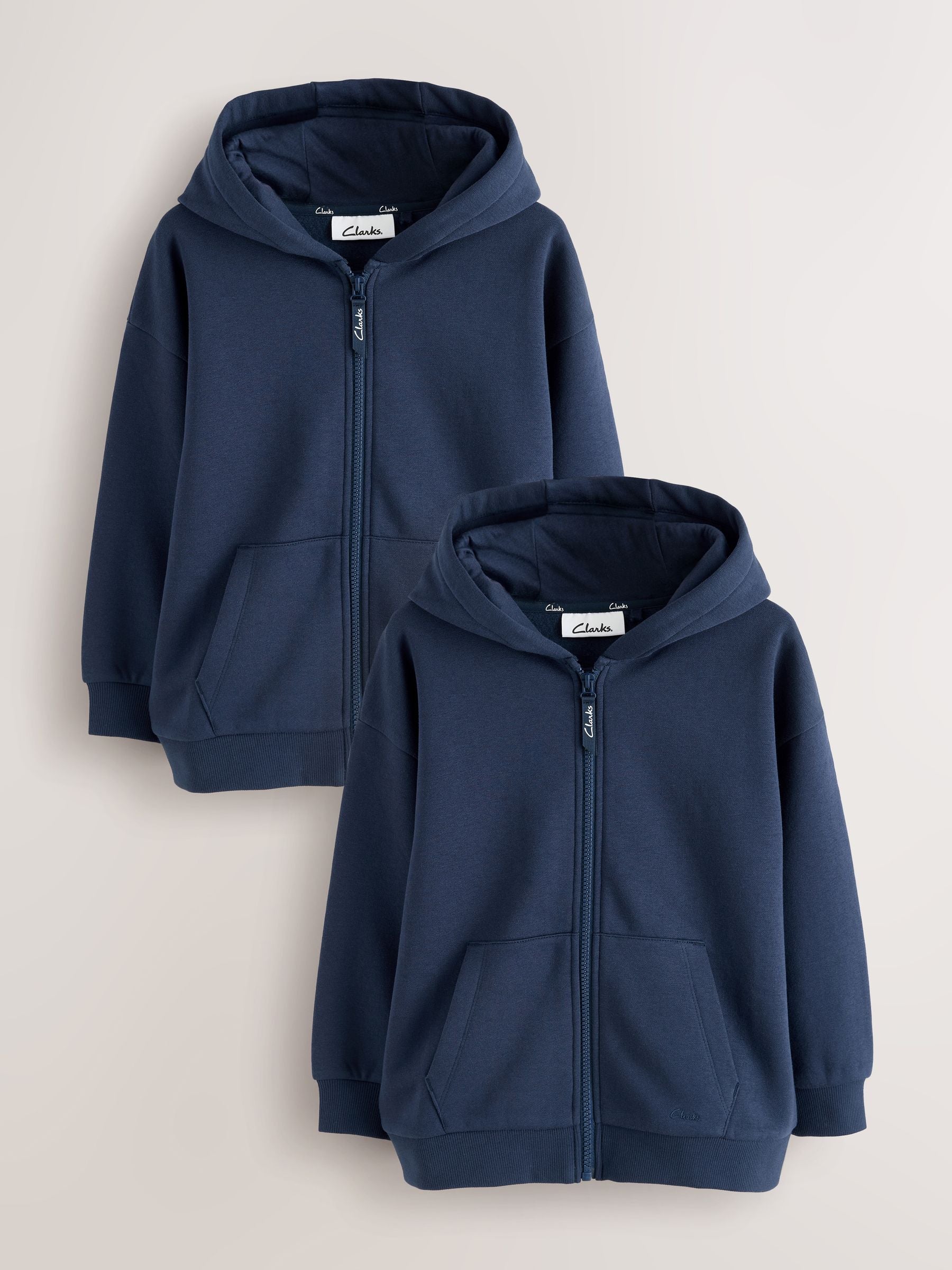 Dsiney Kidz - Clarks Navy Zip Through Sweat Hoodies 2 Pack image 1